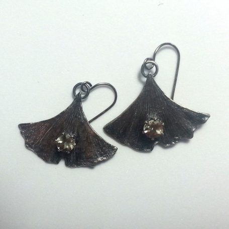 Ginkgo Leaf OregonSunstone Earrings