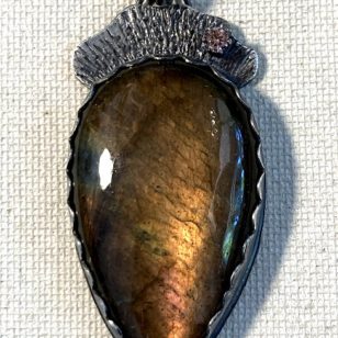 Labradorite Oregon Sunstone Pendant.